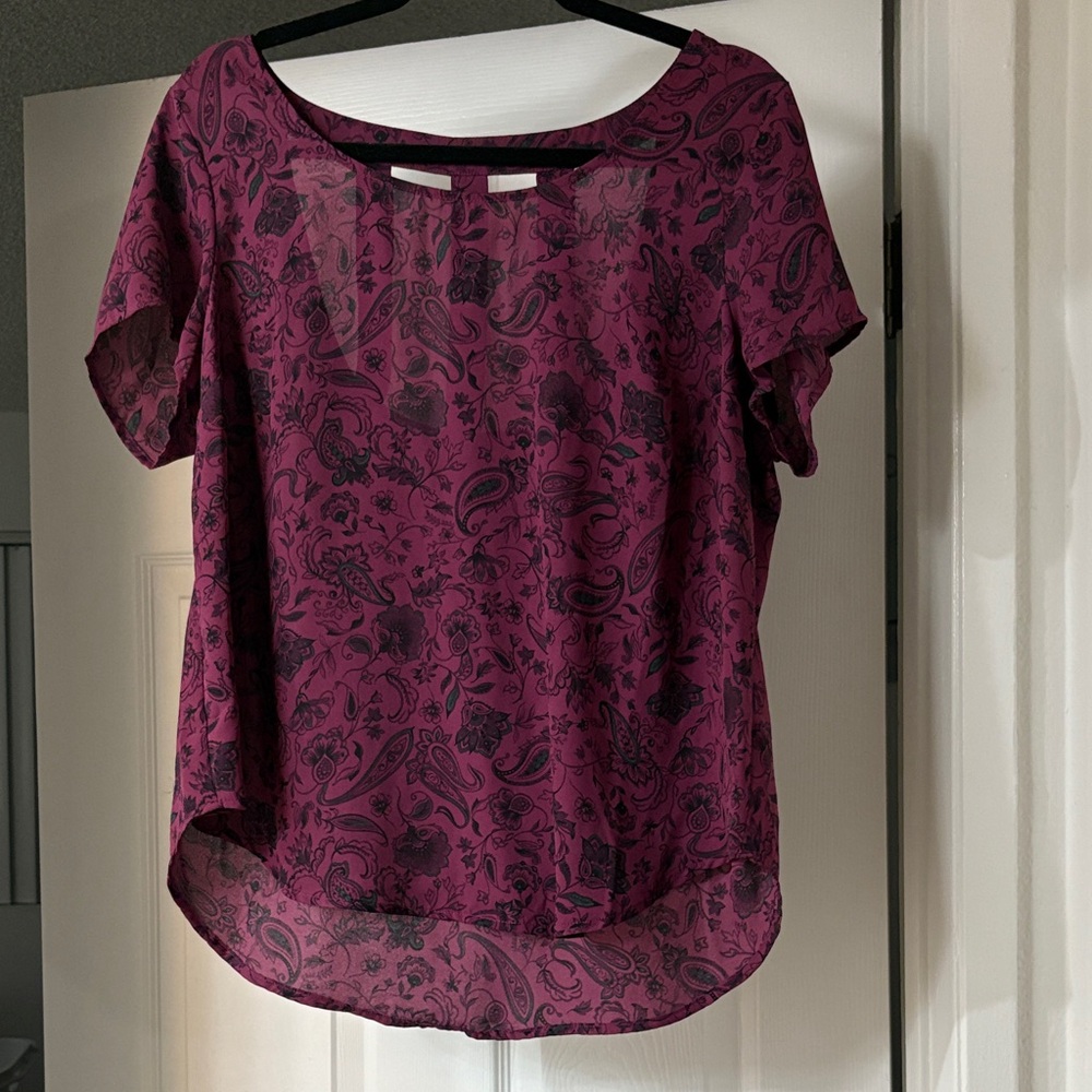 Torrid Burgundy Paisley Blouse